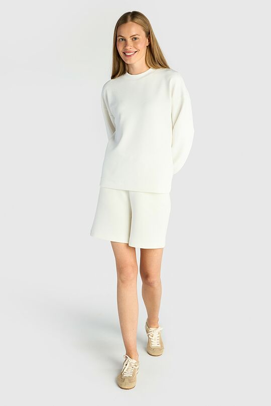 Textured crewneck sweatshirt with viscose 4 | WHITE | Audimas
