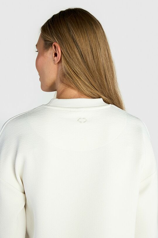 Textured crewneck sweatshirt with viscose 3 | WHITE | Audimas