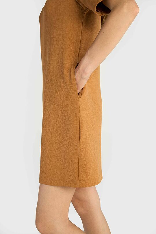 Textured dress with viscose 5 | BROWN | Audimas