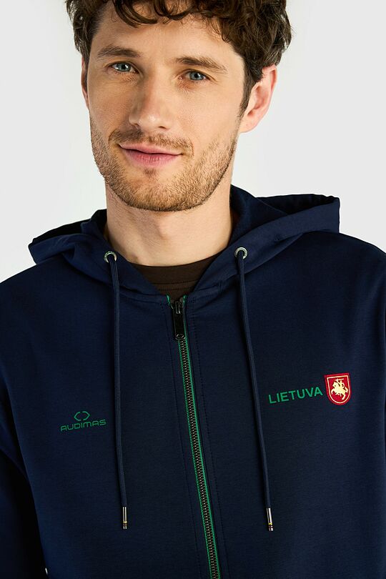 National collection cotton full-zip hoodie 3 | BLUE | Audimas