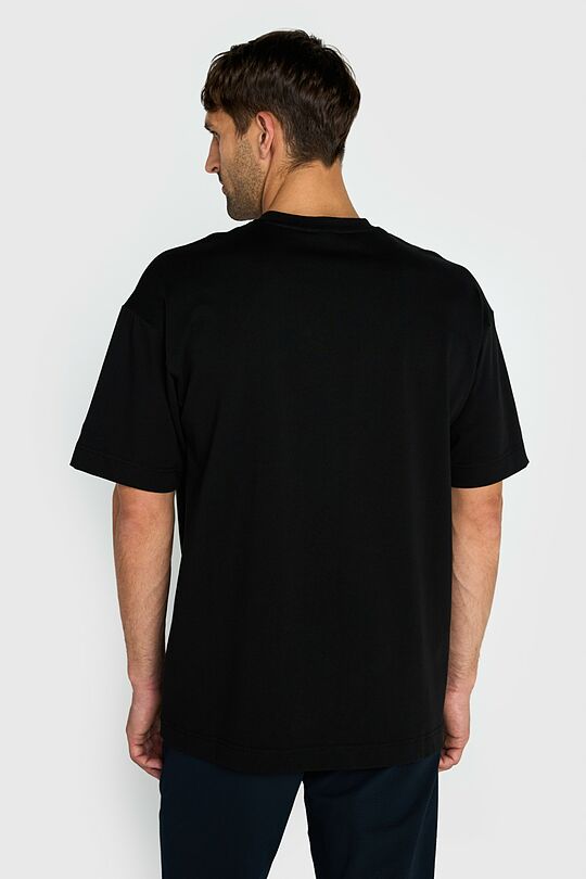 Oversized short sleeve cotton T-shirt 5 | BLACK | Audimas