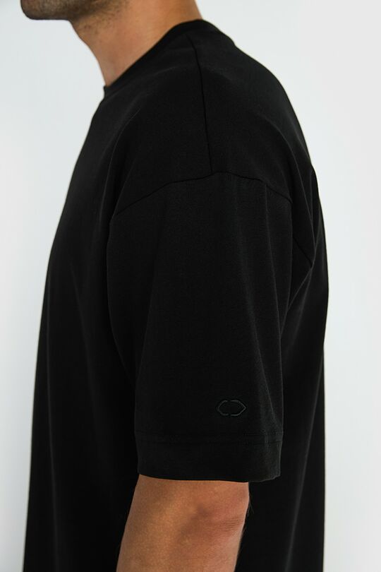 Oversized short sleeve cotton T-shirt 7 | BLACK | Audimas