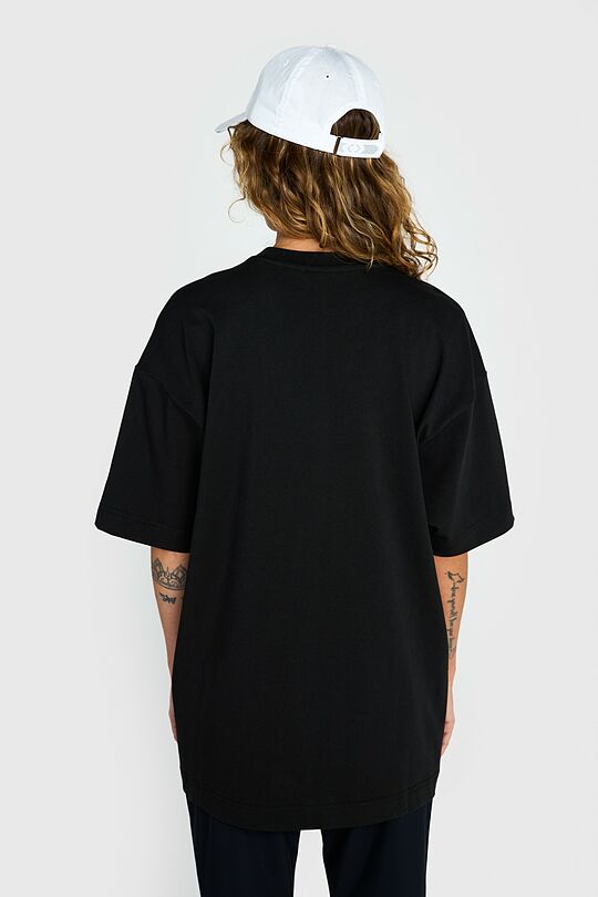 Oversized short sleeve cotton T-shirt 4 | BLACK | Audimas