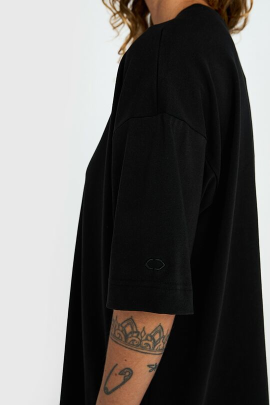 Oversized short sleeve cotton T-shirt 6 | BLACK | Audimas