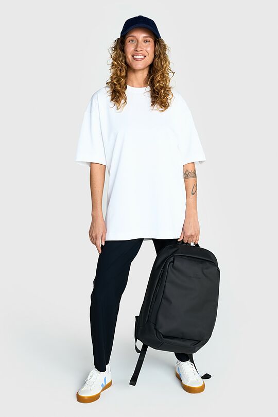 Oversized short sleeve cotton T-shirt 8 | WHITE | Audimas