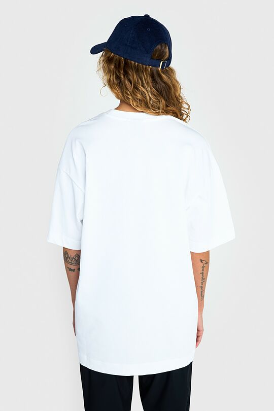 Oversized short sleeve cotton T-shirt 5 | WHITE | Audimas
