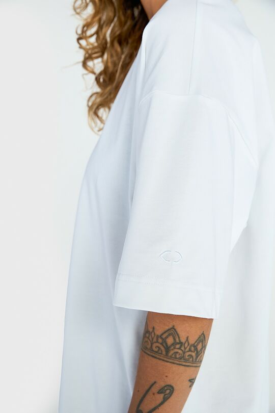 Oversized short sleeve cotton T-shirt 7 | WHITE | Audimas