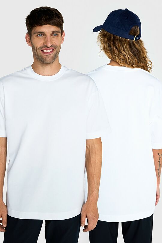 Oversized short sleeve cotton T-shirt 1 | WHITE | Audimas