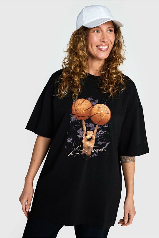 Short sleeves cotton T-shirt Rhythm of Victory 2 | BLACK | Audimas