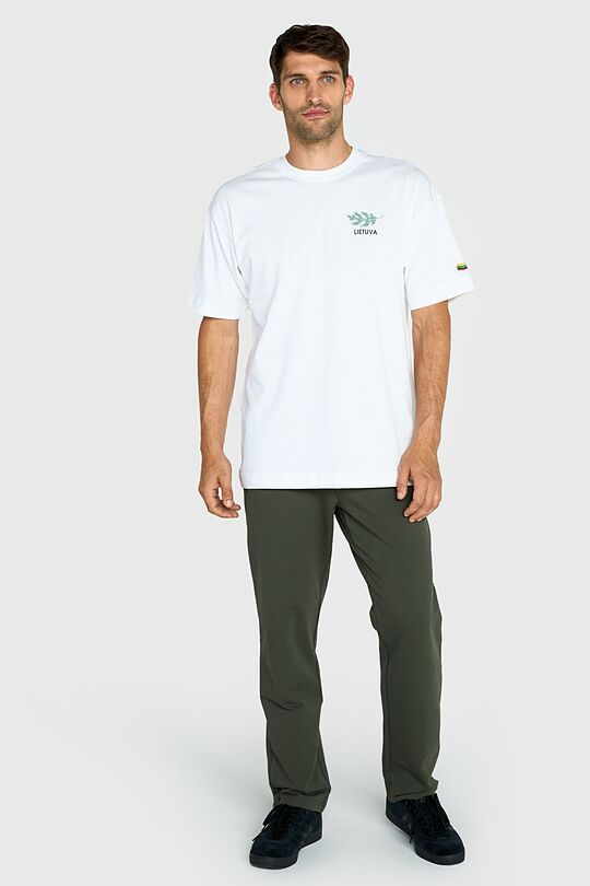 Straight cut cotton French terry sweatpant 1 | GREEN | Audimas