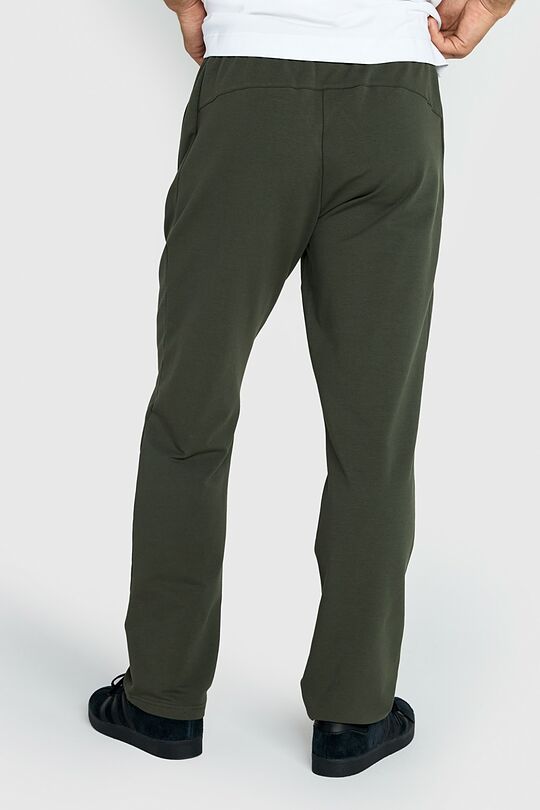 Straight cut cotton French terry sweatpant 3 | GREEN | Audimas