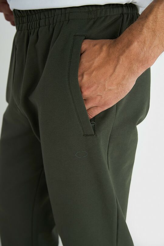 Straight cut cotton French terry sweatpant 4 | GREEN | Audimas