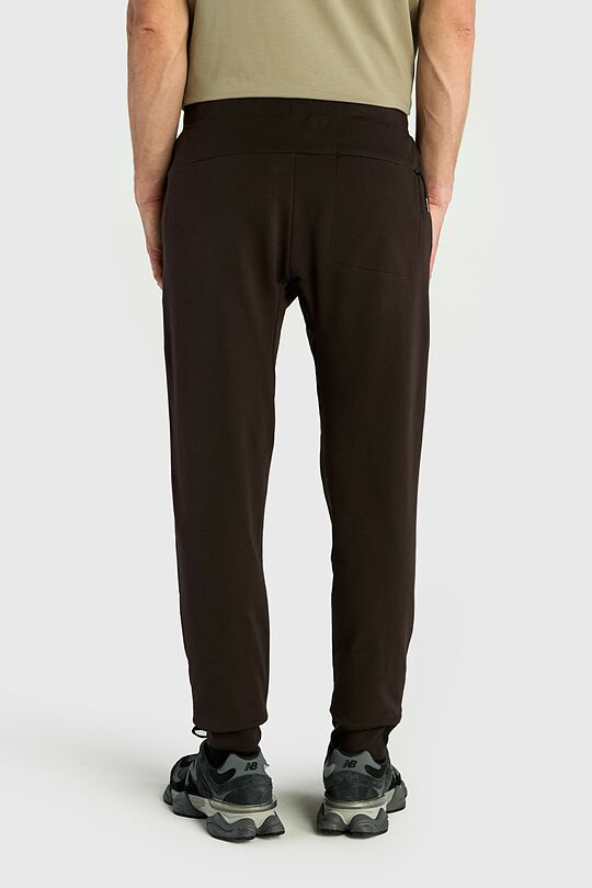 Tapered cotton French terry sweatpants 3 | BROWN | Audimas