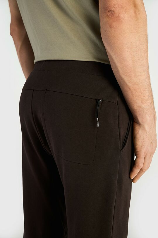 Tapered cotton French terry sweatpants 4 | BROWN | Audimas