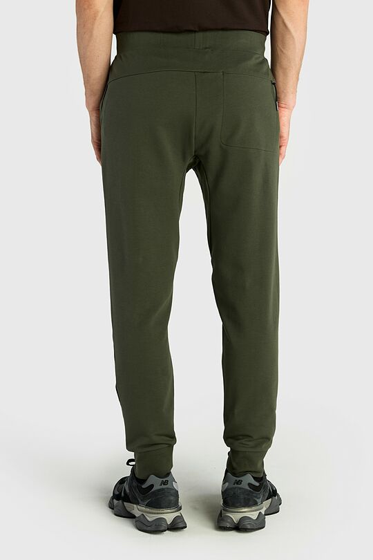 Tapered cotton French terry sweatpants 3 | GREEN | Audimas