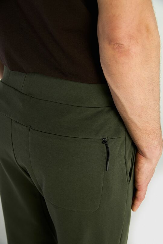 Tapered cotton French terry sweatpants 4 | GREEN | Audimas