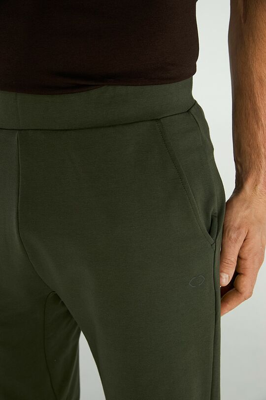 Tapered cotton French terry sweatpants 5 | GREEN | Audimas