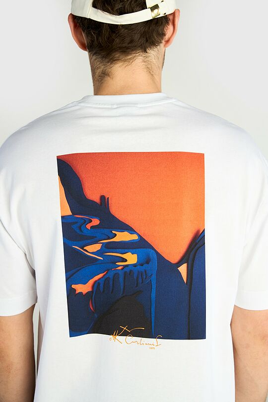 Short sleeves cotton T-shirt Mountain serpentines 8 | WHITE | Audimas