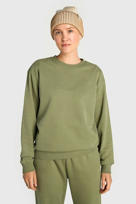 Peach-touch crewneck sweatshirt 1 | GREEN | Audimas