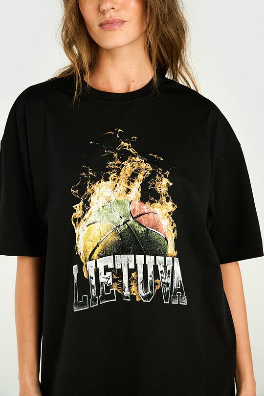 Short sleeves cotton T-shirt Control the Court! 7 | BLACK | Audimas