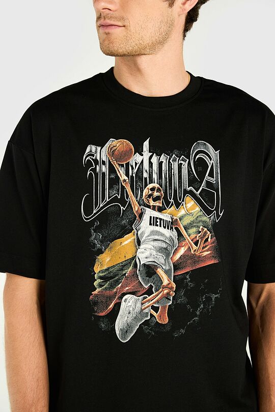 Short sleeves cotton T-shirt Nation of Basketball 6 | BLACK | Audimas