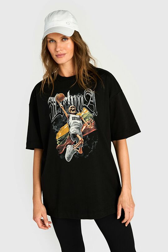 Short sleeves cotton T-shirt Nation of Basketball 3 | BLACK | Audimas