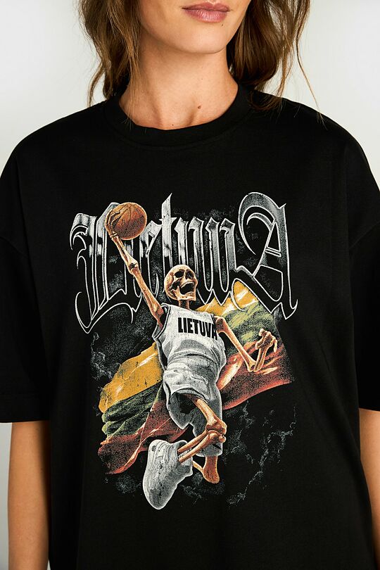 Short sleeves cotton T-shirt Nation of Basketball 7 | BLACK | Audimas