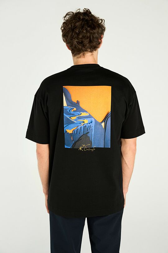 Short sleeves cotton T-shirt Mountain serpentines 6 | BLACK | Audimas