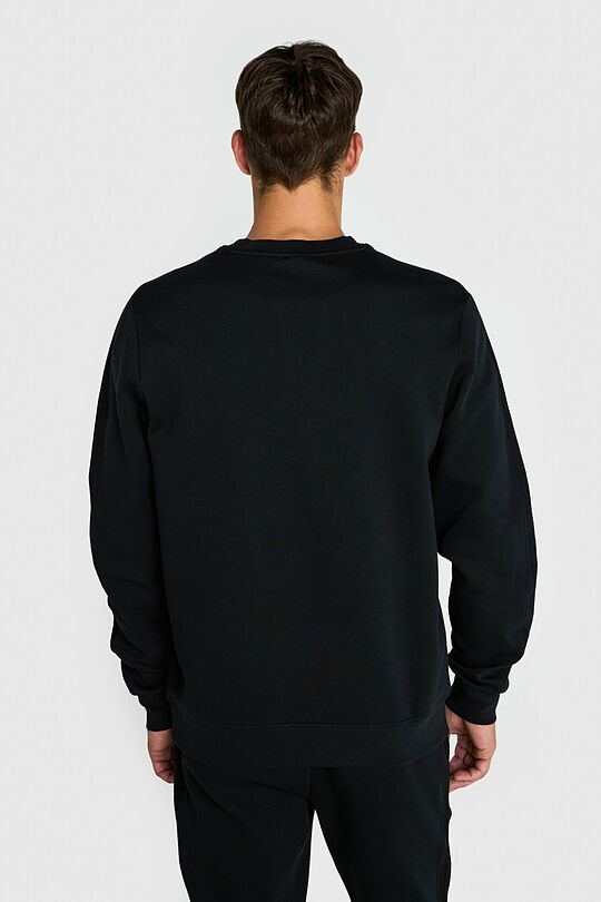 Cotton pique crewneck sweatshirt 2 | BLACK | Audimas