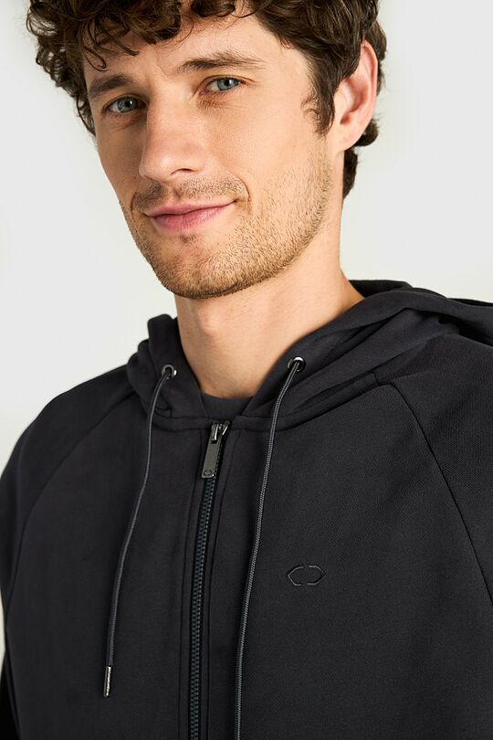 Cotton French terry full-zip hoodie 3 | GREY | Audimas
