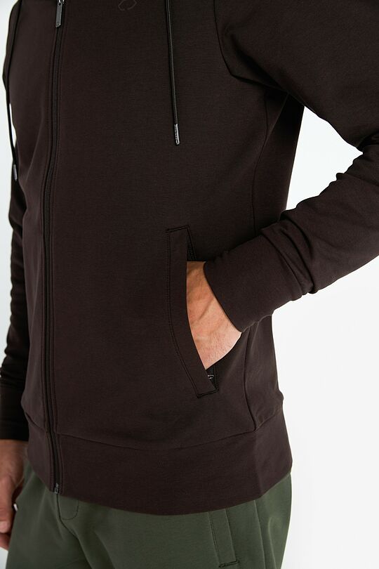 Cotton French terry full-zip hoodie 2 | BROWN | Audimas