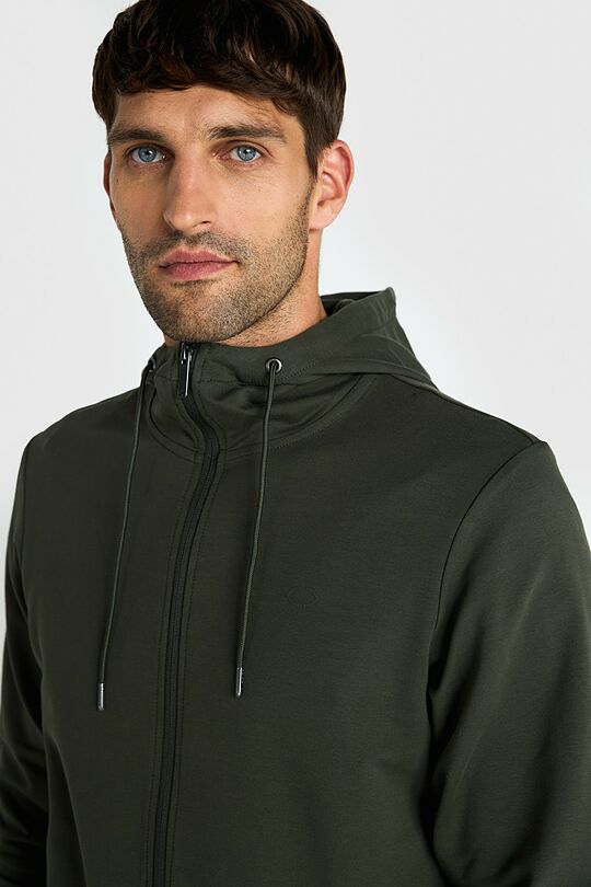 Cotton French terry full-zip hoodie 3 | GREEN | Audimas