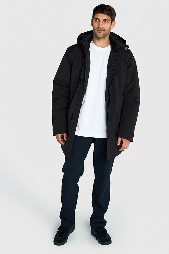 Elongated jacket with synthetic insulation and a membrane 1 | BLACK | Audimas
