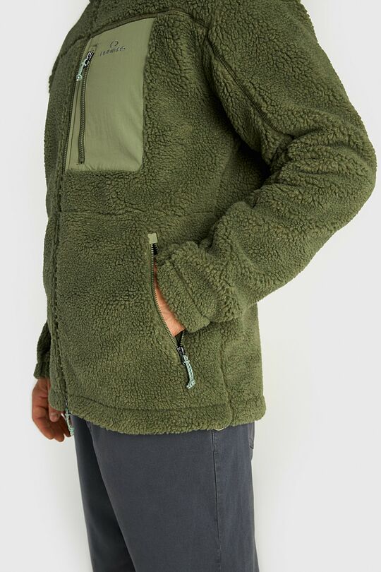 Oversized full-zip sherpa fleece jacket 3 | GREEN | Audimas