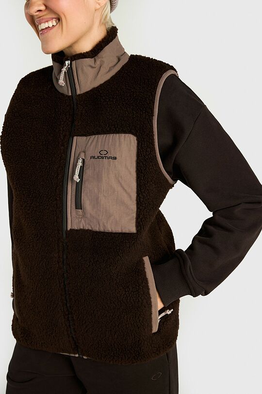 Sherpa fleece vest 3 | BROWN | Audimas