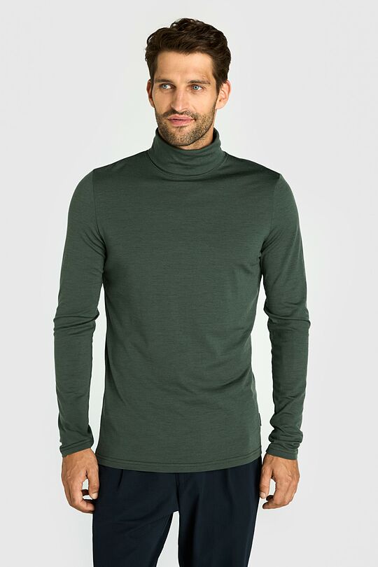 Light merino wool roll neck top 1 | GREEN | Audimas
