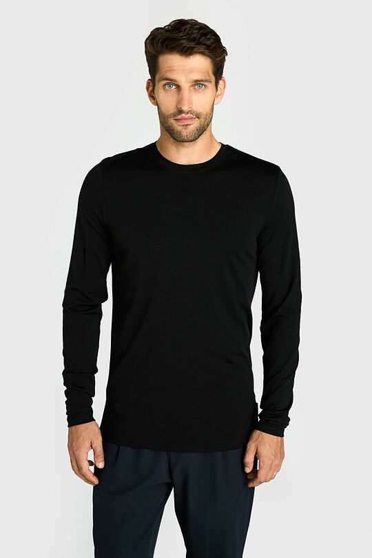 Light merino wool long sleeves top 1 | BLACK | Audimas