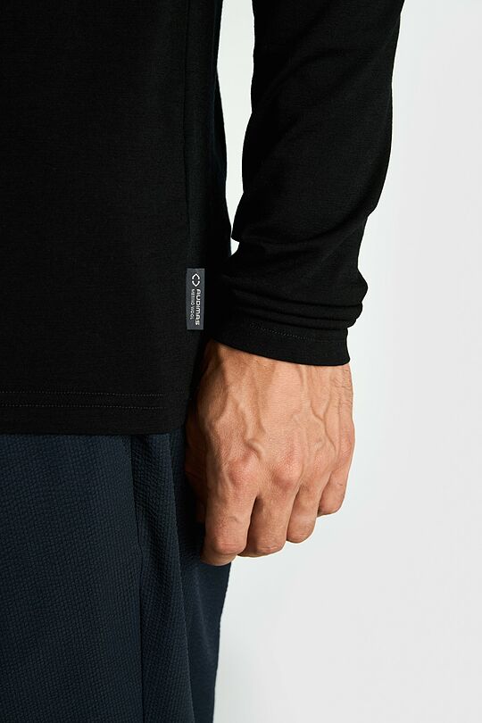 Light merino wool long sleeves top 3 | BLACK | Audimas