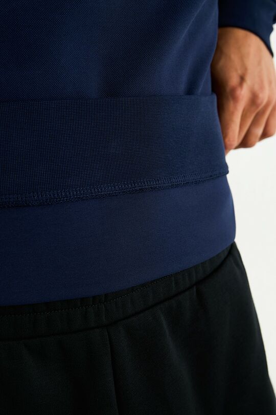 Cotton pique crewneck sweatshirt 4 | BLUE | Audimas