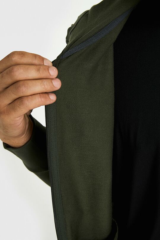 Cotton French terry full-zip hoodie 4 | GREEN | Audimas