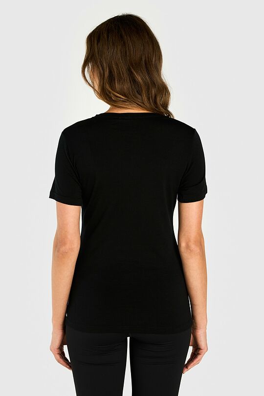 Merino wool short sleeve top 2 | BLACK | Audimas