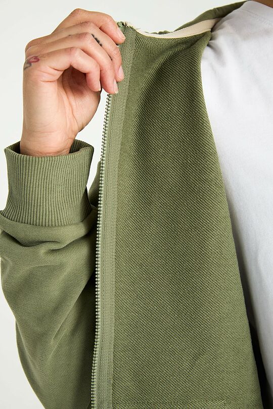 Soft full-zip cotton hoodie 4 | GREEN | Audimas