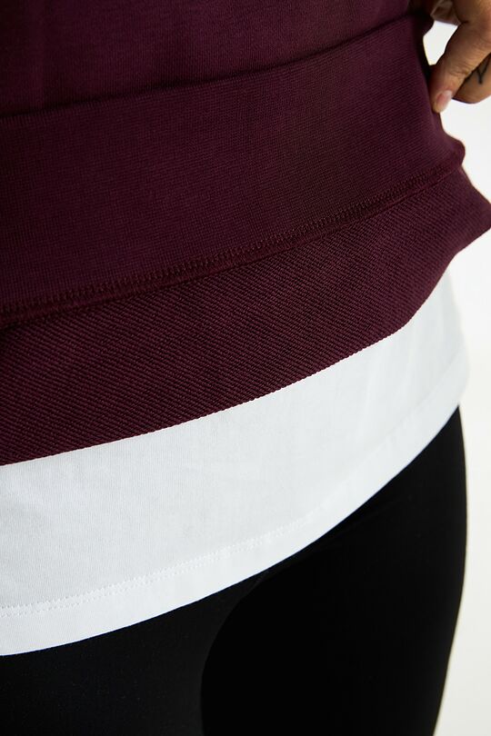 Cotton French terry crewneck sweatshirt 4 | BURGUND | Audimas