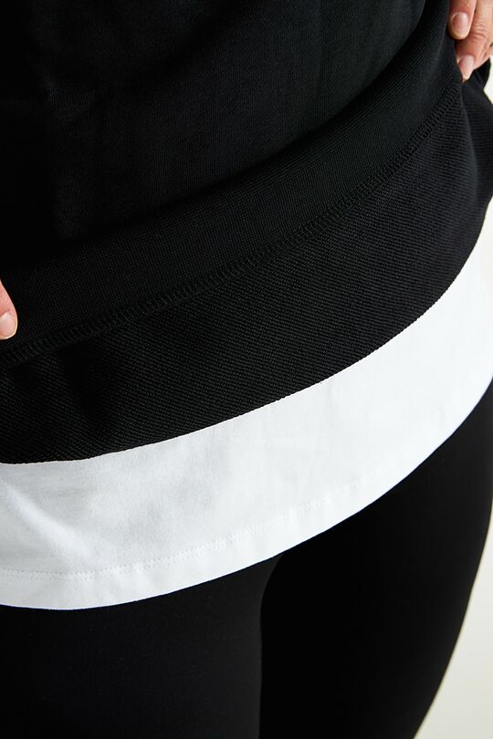 Cotton French terry crewneck sweatshirt 4 | BLACK | Audimas