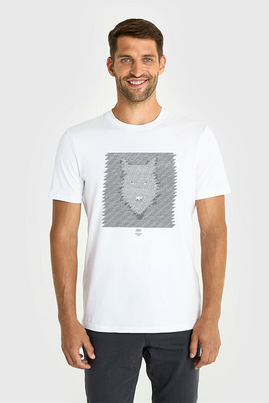Short sleeves cotton T-shirt the eyes of the forest 1 | WHITE | Audimas