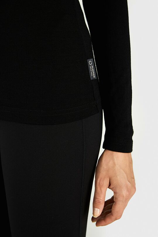 Merino wool long sleeve round neck top 3 | BLACK | Audimas
