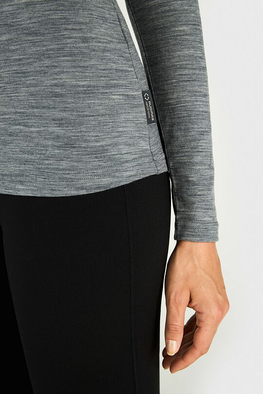 Merino wool long sleeve round neck top 3 | GREY | Audimas