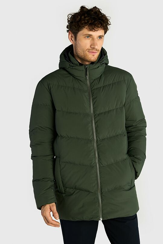 Down jacket with hood 1 | GREEN | Audimas