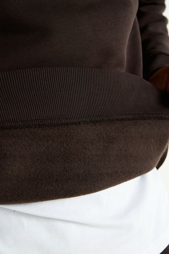 Cotton fleece crewneck sweatshirt 4 | BROWN | Audimas