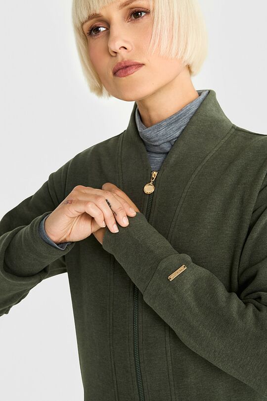 Velour full-zip sweatshirt 2 | GREEN | Audimas